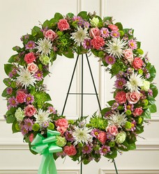 Pastel Mixed Flower Wreath Davis Floral Clayton Indiana from Davis Floral